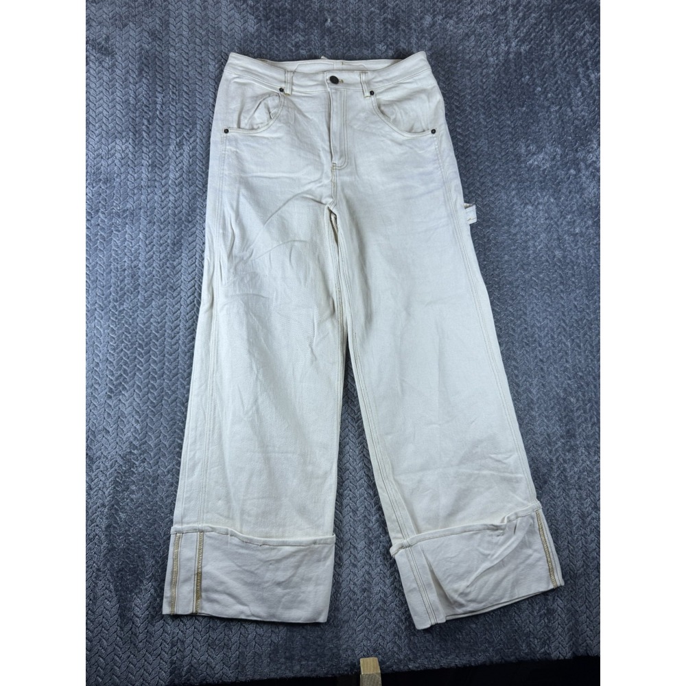 Steve Madden Briah Pants Womens 28 Oatmeal Stretch Pockets Cuffed BP103329